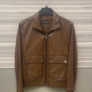 Michael Kors Tan Leather  Jacket